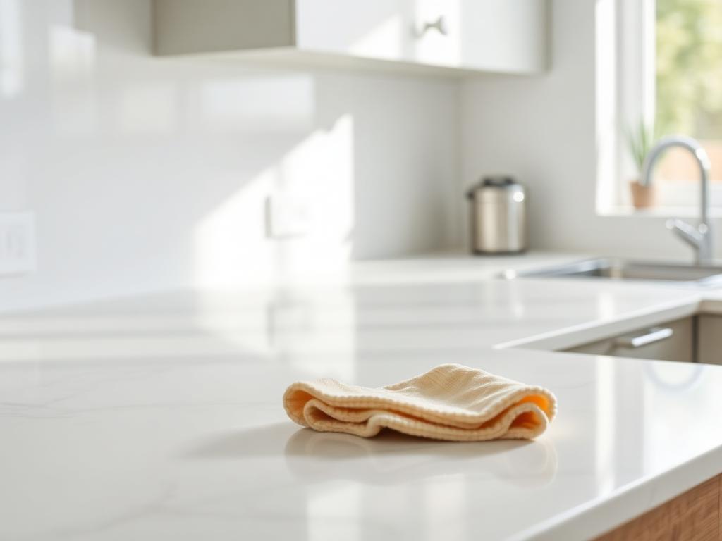 Clean kitchen counter maintained by recurring cleaning service